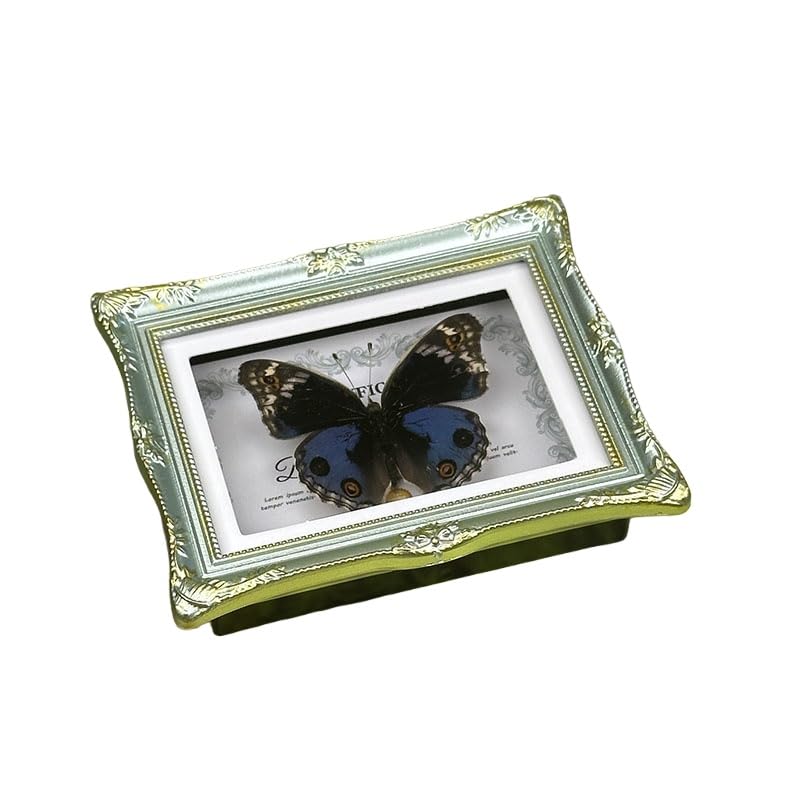 1Pcs Real Butterfly Framed Handmade, Taxidermy Butterfly Shadow Box Collection, Framed Butterfly Taxidermy for Oddities and Curiosities Gifts Tabletop ornaments (N-Butterfly specimen+photo frame) - color: N-Butterfly specimen+photo frame