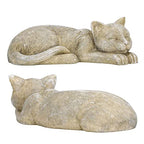 Hapivida Cats Memorial Stone, 5.5in Cat Garden Statue Pet Statues Gift Figurine Sculpture Sleeping Cats Decoration - size: Brown Cat