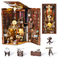 MiniCity DIY Book Nook Kit for Adults, 3D Wooden Puzzle Bookend Bookshelf Insert Decor with LED Light and Dust Cover (Beyond Library) - style: Beyond Library