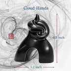 Tai Chi Motion Ceramic Sculpture - Handmade Jingdezhen Porcelain Statue, 7-Inch Abstract Yin Yang Zen Figurine for Home Office Desk Shelf Décor