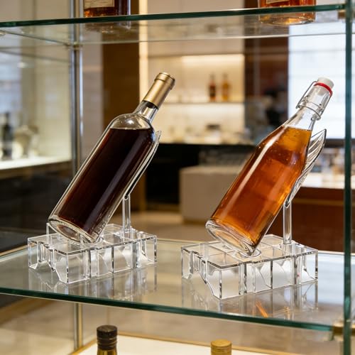 Clear Acrylic Wine Rack, Modular Stackable Countertop Wine Bottle Holder with Leaf Shaped Support, Multi Purpose Versatile Wine Display Stand for Home Bar Party Daily Organizing (2pcs) - color: 2pcs