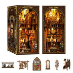 Book Nook Kit - DIY Miniature Dolls House Kit with Furniture and LED Light, 3D Puzzle Wooden Art Bookends, Model Kits for Adults and Teens (Royal Tailor Shop)