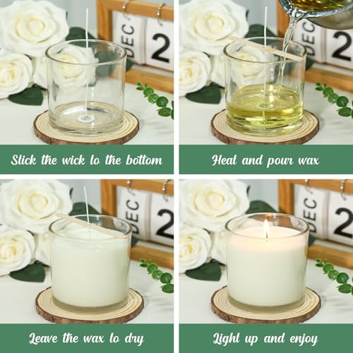 SUPMIND 6 Pack Glass Candle Jars-18 fl.oz Clear Empty Candle Jars with Bamboo Lids, Bulk Candle Jars for Making Candles Containers - Dishwasher Safe - color: Clear, size: 18oz