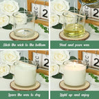 SUPMIND 6 Pack Glass Candle Jars-18 fl.oz Clear Empty Candle Jars with Bamboo Lids, Bulk Candle Jars for Making Candles Containers - Dishwasher Safe - color: Clear, size: 18oz