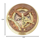 Brass Nautical - Antique Brass & Copper Sundial Compass, Sundial Clock in Box Gift Sun Clock Ship Replica Watch