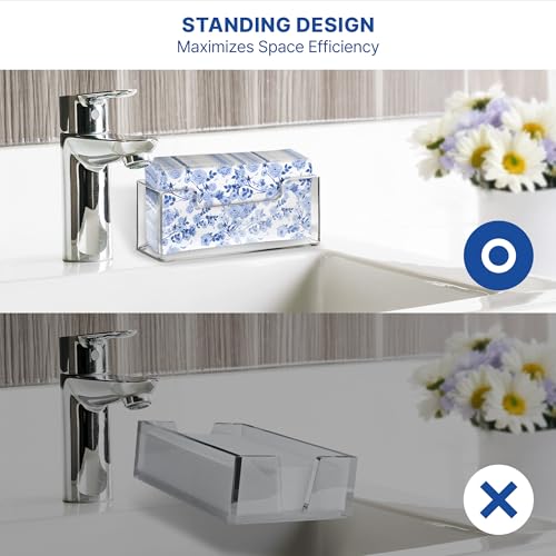 Acrylic Guest Towel Holder Tray for Bathroom – Vertical Paper Towel Holder for Disposable Hand Towels, Clear Waterproof Napkin Organizer for Bathroom Countertop or Kitchen Sink - color: A - Acrylic Guest Towel Holder, size: Guest Towel Holder
