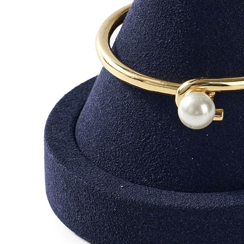 Microfiber Single Bracelet Bangle Display Stand Jewelry Bracelet Bangle Cone Display for Selling(Blue) - color: Blue