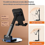 Meetuo Rotatable Cell Phone Stand for Desk, Height Angle Adjustable Phone Holder Portable Phone Stand Compatible for Most Smartphones iPhone 14, Pro, Pro Max, 13 12 X XS