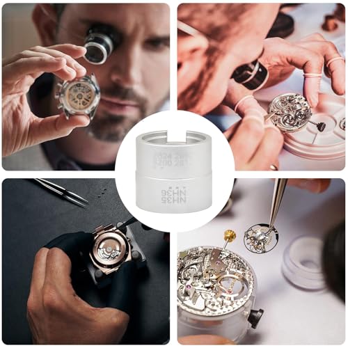 Watch Movement Holder, Double-Sided Repair Mount, Small Size Clock Stand Lightweight Travel, Metal Material Sturdy Stable Design, Watch Accessory Professional Collectible Display - color: Silver
