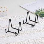 Artliving Plate Stands for Display - Iron Easel Stand Plate Holder Display Stand Picture Frame Stand for Pictures | Photo|Decorative Plate |Dish | Tabletop Art - 3 inch-Black - size: 3“（6 pack）