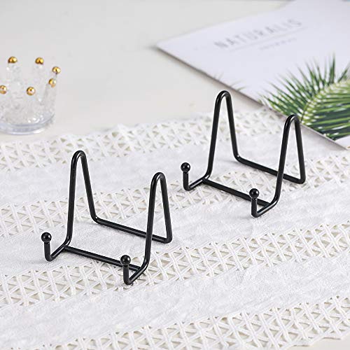 Artliving Plate Stands for Display - Iron Easel Stand Plate Holder Display Stand Picture Frame Stand for Pictures | Photo|Decorative Plate |Dish | Tabletop Art - 3 inch-Black - size: 3“（6 pack）