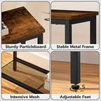 HOOBRO 29.5" Narrow Console Table, Small Entryway Table with Shelf, 2 Tier Thin Sofa Table, Behind Couch Table, Side Table, for Hallway, Living Room, Bedroom, Rustic Brown and Black BF74XG01 - color: Rustic Brown + Black