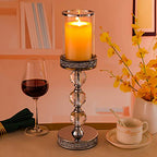 Pillar Candle Holders, Candle Holder for Pillar Candle, Candlesticks Holder for Coffee Dining Table,Wedding, Home Ceterpieces, Home Decor CH00XL - size: 3 crystal balls