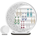 Kathfly Large Boho Moon Wooden Earring Display Organizer Stand Gift 10 Inch Floral Goth Earrings Stud Jewelry Holder Dangle Hanging Holder Gift for Women(White) - color: White