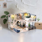 Fsolis DIY Miniature Dollhouse Kit - Tiny House Modern Mini Scene Kit 3D Puzzles for Adults and Teenagers, Gifts for Women Teenagers Craft Lovers (Cozy Time) - style: Cozy Time