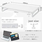 LIHIT LAB Desktop Stand, 9.8 x 23.2 x 3.1 inches, White (A7332-0) - color: White, size: 9.8" x 23.2" x 3.1", style: Single