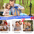 Kresecioo Dad Birthday Gifts from Daughter - Father Daughter Iron Sculpture Handcrafted Love Statue Decoration for Fathers Day Christmas Birthday Gift for Dad Stepdad Son Husband