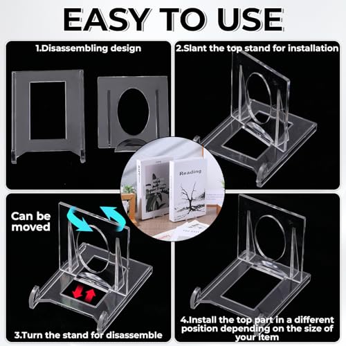24pcs Acrylic Book Stands for Display Adjustable Book Display Stand Clear Acrylic Handbag Stand Holder for Wallet Purse Bag Small Easel Jewelry Displays Organizer for Party Wedding Home Decor Birthday