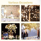 NUPTIO Hanging TeaLight Candle Holder: 24Pcs 2.36in Tree Tea Light Holders with LED Candles Small Glass Globes Ornament Clear Round Mini Terrarium Containers for Wedding Party Tree Decoration - size: 2.36 inches