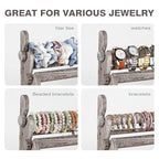 TOPNEW 4 Tier Wooden Bracelet Holder,Scrunchie Bangle Watch Necklace Display Storage Jewelry Holder Stand Display Organizer,Antique White - color: 4 Tier Antique White