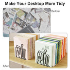 Alsonerbay Thinker Decorative Book Ends for Shelves, Metal Novelty Bookends with Non-Slip Base, Heavy Duty Book Stoppers for Home Office Decor (Black, 1 Pair)