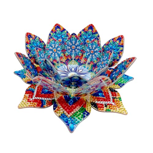 5D DIY Diamond Art Painting PVC Flower Candle Holders Tealight/Tea Light/Votive Candle Holder, for Table Centerpiece Home Décor Party Wedding Dinning-Flower04 - color: Flower04