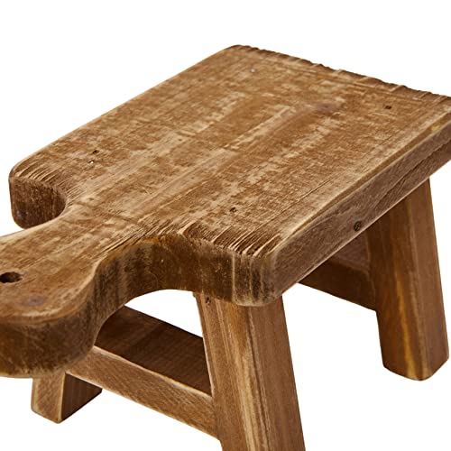 Creative Co-Op Small Wood Pedestal with Handle - color: Natural, size: Square, style: Rectangle
