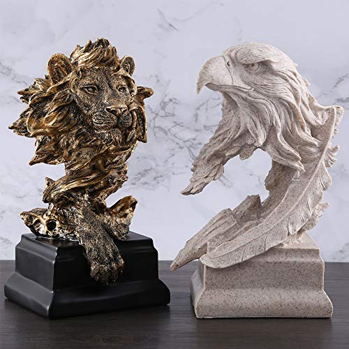 H&W Sandstone Bald Eagle Figurines - The USA's National Emblem - Statue Decoration for Home/Study/Living Room, Great Collectible Figurines, Best Gift for The Man, Sandstone Color (HH17-D4) - color: Bald Eagle