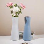 7 inch Ceramic Bud Vase Tall Conic Flower Single Stem Vase Small Bud Decorative Floral Vase Home Decorative Floral Centerpiece for Wedding Office (White)