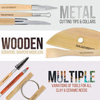 U.S. Art Supply Pottery & Clay Tools Set (53-Piece) - Includes Pottery Tools, Canvas Case for Sculpting, Ceramics, and Easy Storage & Transport - size: 53-Piece with Plastic Case