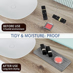 3PCS Water Absorbing Stone Tray, DryingNeat Diatomite Stone Sink Tray, Instant Dry Sink Coasters, Kitchen Sponge Hand Soap Holder, Countertop Fast Drying Counter Trays,8 * 4inch and 4 * 4inch - color: 1pcs 21×10cm + 2pcs 10×10cm Gray Stripe