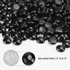 Mr. Fireglass 10 Pound Fire Glass Beads, 1/2" Reflective Round Fire Glass Drops for Fireplace Fire Pit & Lanscaping, High Luster Onyx Black - color: Onyx Black, size: 1/2 inch, 10 Pounds