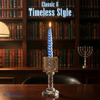 Crystal Havdalah Candle Holder 13 cm with Plaque - color: Crystal Havdalah 1