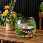 Geelin 3 Gallon Plastic Fish Tank Large Bowl Shatterproof with Crystal Clear Clarity for Terrarium, Flower Vase Centerpiece Gift for Fish Lovers (Round) - size: 3 Gallon, style: Round