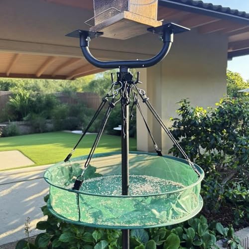 2 Pack 20'' Bird Seed Catcher Tray for Pole Mounted Bird Feeder,Birdseed Hoop with Holes Fits 1" Pole | 4" Deep Design for Birds Feeders Outdoors Backyard Garden