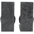 Deco 79 Marble Geometric Sleek Orb Bookends with L- Shaped Bases, Set of 2 6" W, 7" H, Black - color: Black, size: 6"W, 7"H