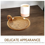 Ceramic Candle Plate Holder Decorative Candle Stand for Dining Table Spa Incense Cones Wedding Home Decor Khaki