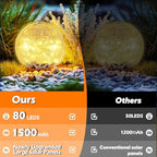 Garden Solar Ball Lights Outdoor Waterproof, 80 LED Cracked Glass Globe Solar Power Ground Lights for Path Yard Patio Lawn, Halloween Christmas Decoration Landscape Warm White(2 Pack 5.9'') - size: 5.9 Inch