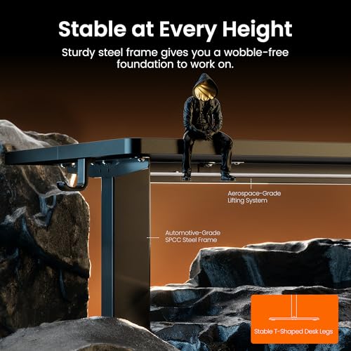 ErGear Height Adjustable Electric Standing Desk, 48 x 24 Inches Sit Stand up Desk, Memory Computer Home Office Desk, Black - color: Black, size: 47.2 x 23.6 Inches