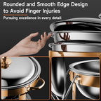 Chafing Dishes for Buffet, 4 Pack 5QT Round Stainless Steel Chafing Dish Set for Home Parties, Christmas Gatherings, Catering Events Complete Buffet Warmer Set (Rose Gold 2) - color: Rose Gold 2