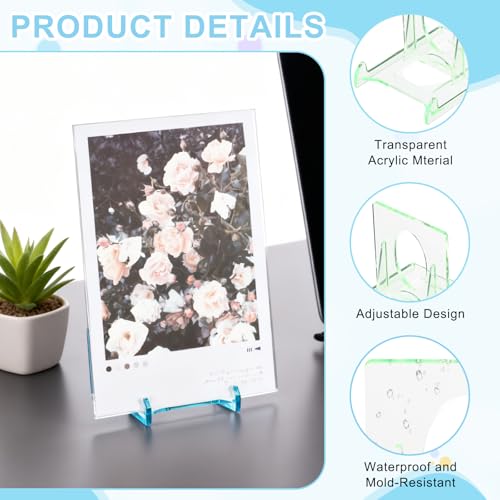 uxcell 20 Pack Book Display Stands, 2" Adjustable Display Holder Mini Clear Easel Collector Stand for Displaying Comics, Magazines, Postcards, Art works, DVDs, Medals, Green - color: Green
