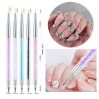 Nail Art Brushes 9Pcs Kit - Painting, Liner, Dotting Tools for Salon - color: b-9pcs