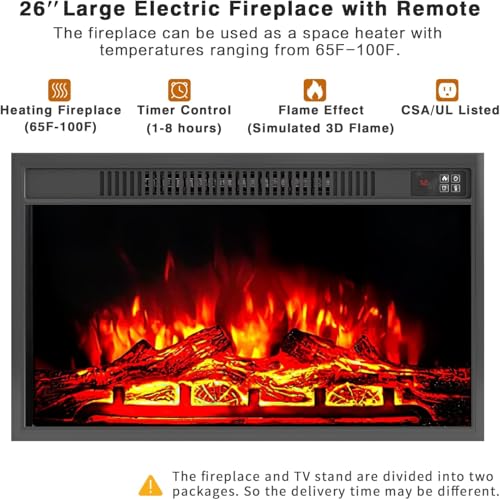 YESHOMY Fireplace TV Stand for Television up to 65+ Inch with Storage and Farmhouse Sliding Barn Doors, Entertainment Center with Cabinet and Shelves, Media Console for Living Room,Gray - color: Grey, style: Sliding Barn Doors Fireplace TV Stand