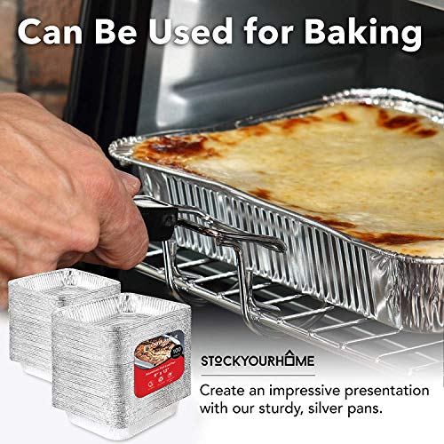 Aluminum Pans 9x13 Disposable Foil Baking Pans (Pack Of 100) - Half Size Steam Table Deep Pans - Tin Foil Pans Great for Cooking, Heating, Storing, Prepping Food, Stock Your Home - size: 100 Pack
