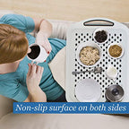 Food Trays for Eating on Couch - 2 Pack - Non Slip Dinner Trays for Eating Set of 2 Non Slip Serving Tray and Food Tray with Handles (Black & White) - color: Black and White - 2 Pack