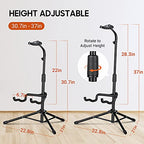 CAHAYA Guitar Stand Floor - Folding Universal Guitar Holder for Acoustic Electric Guitars Bass Guitar Adjust Height from 30.7 to 37 In Folding Tripod Guitar Stands with Neck Holder