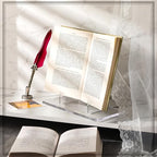RattanView 2 Pcs Acrylic Book Stand, Clear Easel Stand for Display, Acrylic Plate Picture Frame Display Holder for Picture Book Decorative Plate Platter Photo(10 x 5 x 9 Inch) - size: 10 x 5 x 9 Inch