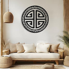 kuestboy Feng Shui Metal Wall Art, Modern Black Wealth & Prosperity Sculpture, Luxury Minimalist Home Office Decor for Good Luck and Abundance (35" X 35" | 90 X 90cm) - size: 35" X 35" | 90 X 90cm