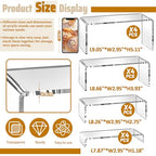 16 Pcs Acrylic Risers 4 Sizes(7" L~9" L) Riser Display Shelf Cupcake Stand Display Cabinet Clear Rectangular Display Stands Set