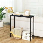 HOOBRO Narrow Console Table, 29.5" Small Entryway Table, Thin Sofa Table, Side Table, Display Table, for Hallway, Bedroom, Living Room, Foyer, Black BK75XG01 - color: Black